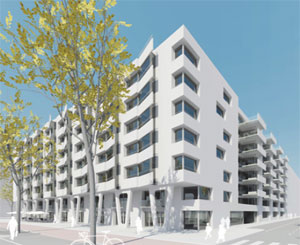 Sozialbau Straßenansicht